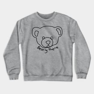 Minimal Bear Portrait with Puns Crewneck Sweatshirt